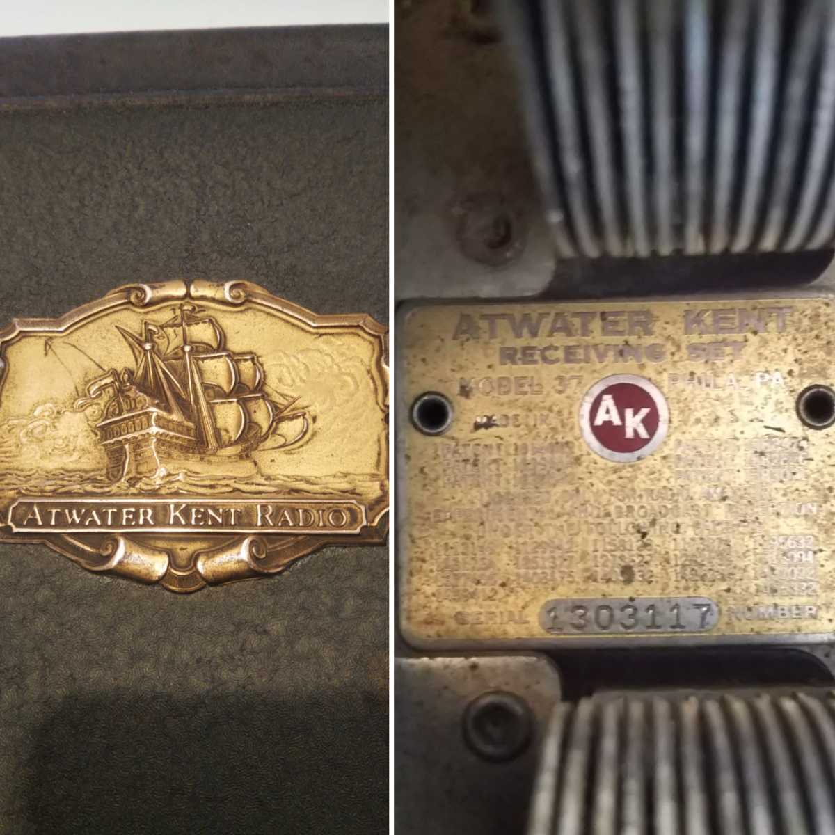  America,ATWATER KENT marks water kent, vacuum tube receiver, model 37(1928 year ), rare, operation goods.