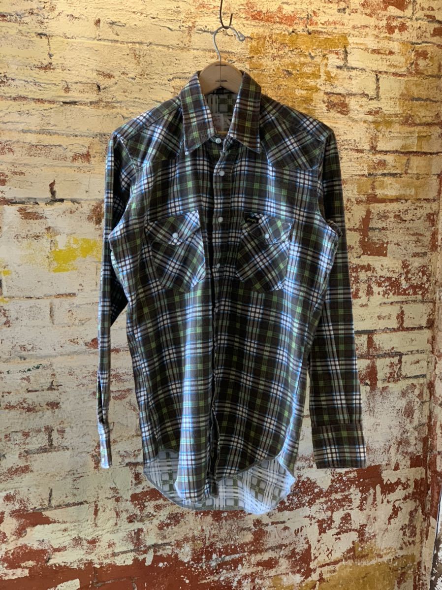 70s Wrangler 110MW PRINTNEL WESTERN SHIRT DEAD STOCK ヴィンテージ ビンテージ ラングラー プリントネル ウエスタンシャツ 60s アメカジ