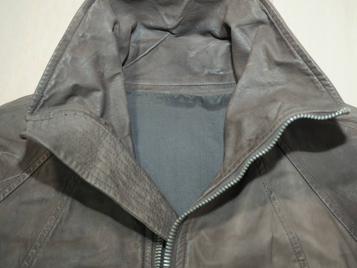 rick owens リックオウエンス カーフレザーインターシャブルゾンXS