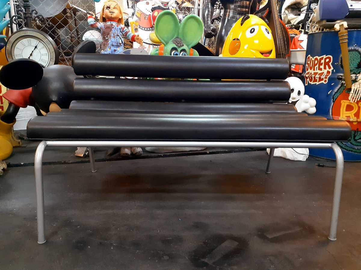  american miscellaneous goods Mid-century style Vintage stick roll sofa black 