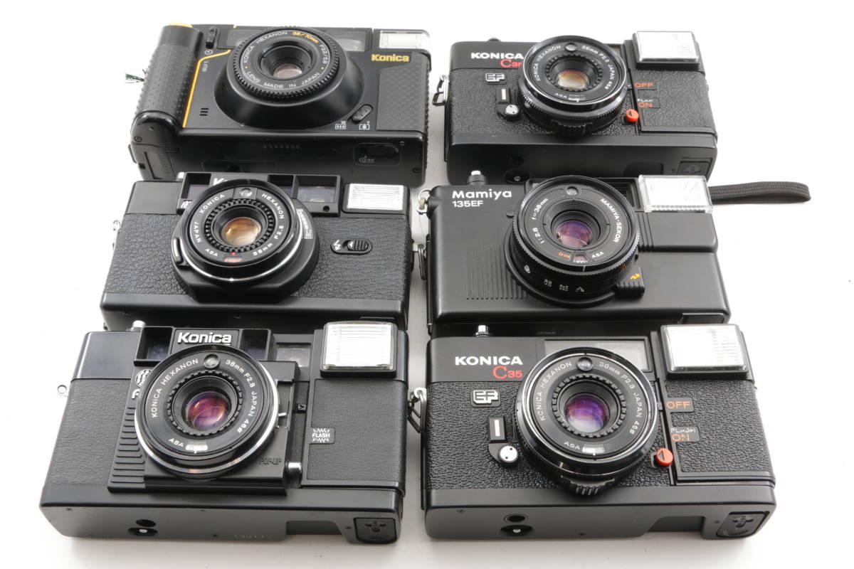 ６点 Konica C35 EF AF EF2 Mamiya 135EF コニカ マミヤ コンパクトフィルムカメラ ポイントショット  同梱可能 2022CA