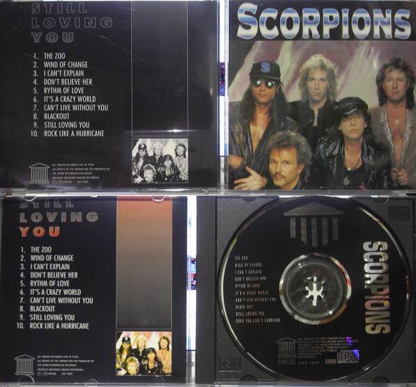 CD6枚 SCORPIONS STILL LOVING YOU,CAPTURED ALIVE,WORLD WIDE LIVE,LOVE AT FIRST STING,CRAZY WORLD,STILL LOVING YOU_画像1