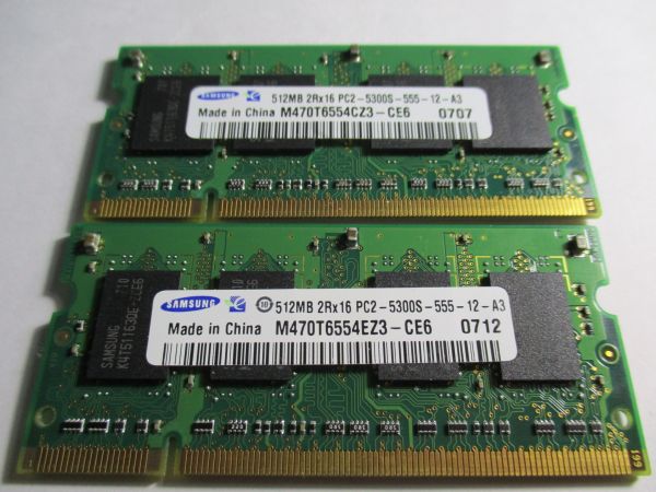 ◆ SAMSUNG PC2-5300S 1GB(512MB×2枚) DDR2-667 ◆3_SAMSUNG PC2-5300S (512MB×2枚) DDR2-667