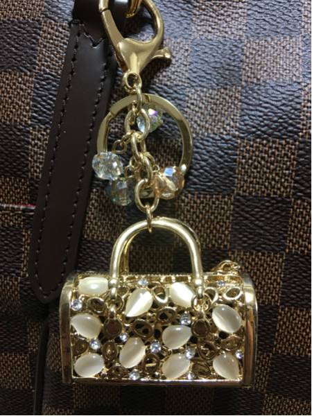  travel bag manner rhinestone . cat's-eye stone enough. bag charm key ring Kirakira bag accessory beautiful person gem box handicraft 