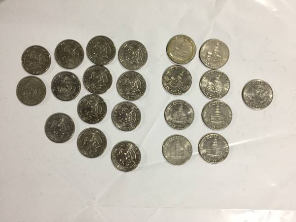 アメリカ1971年13枚, 1976年8枚, 1995年1枚ハーフドル銀貨シルバー50セント_画像2
