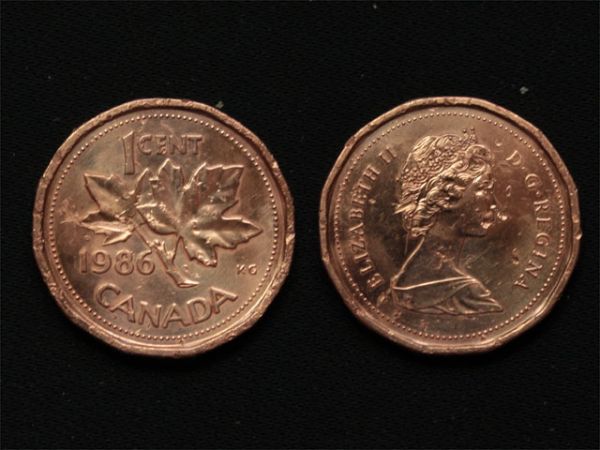 【カナダ】 1セント 1986年 CENT ブロンズ 銅貨 エリザベス2世_画像1