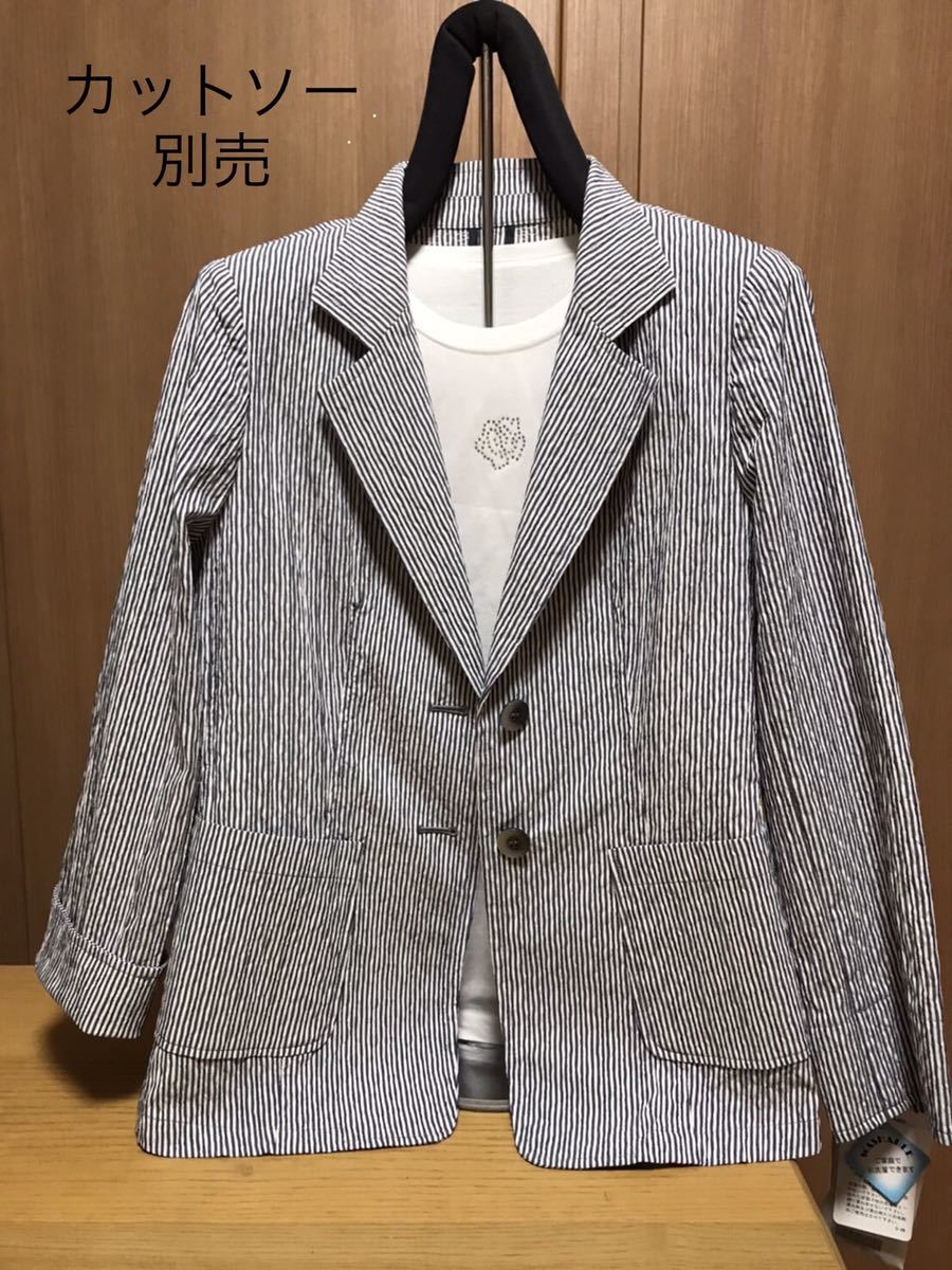 [新品] 激安・在庫処分　Mサイズ　レディーステーラードジャケット　ミセスジャケット　婦人綿混ジャケット　紺色