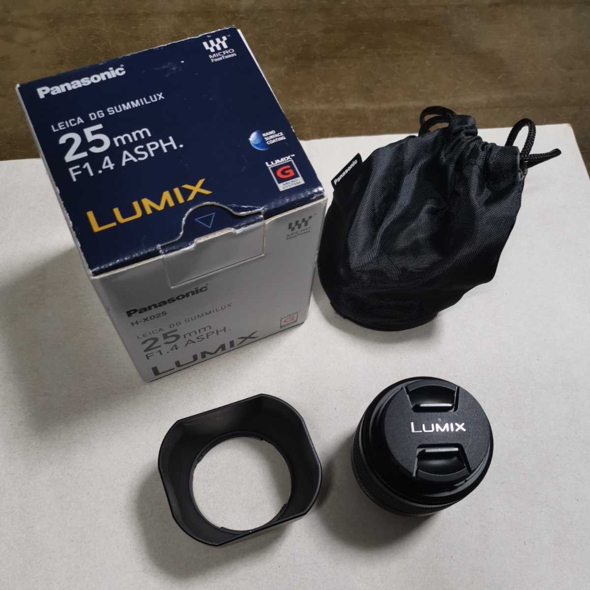 美品 パナソニック LUMIX LEICA DG SUMMILUX 25mm F1.4 ASPH. H-X025
