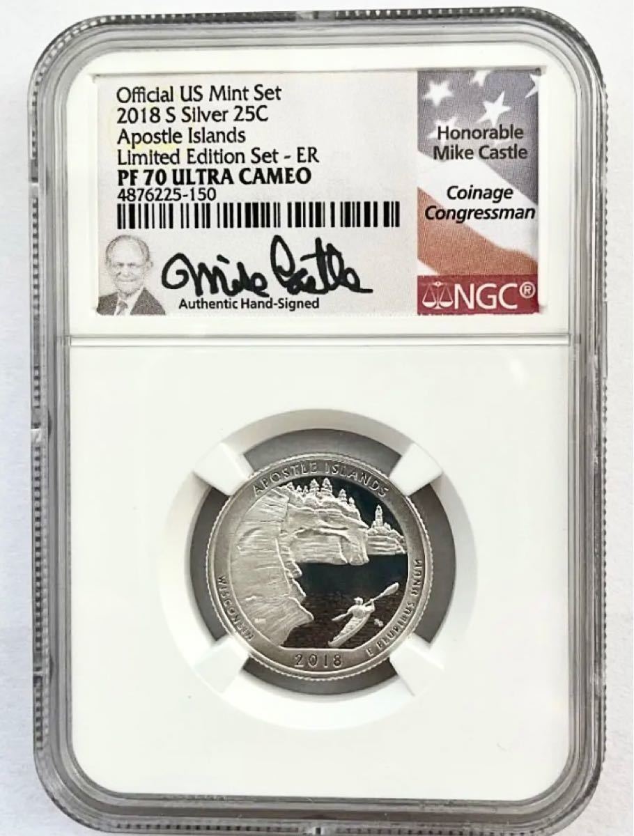 NGC社最高鑑定 2018年アメリカ25セント記念硬貨 アポストル群島 NGC