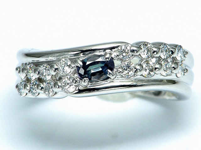[ gem shop head office ] Brazil production good quality alexandrite 0.17ct diamond 0.35ct PT900 ring ( gem judgement document attaching )