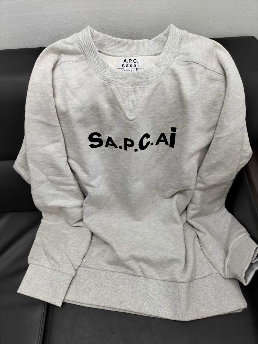 美品sacai×APC トレーナーグレー L/サカイ アーペーセー/ 窪塚洋介