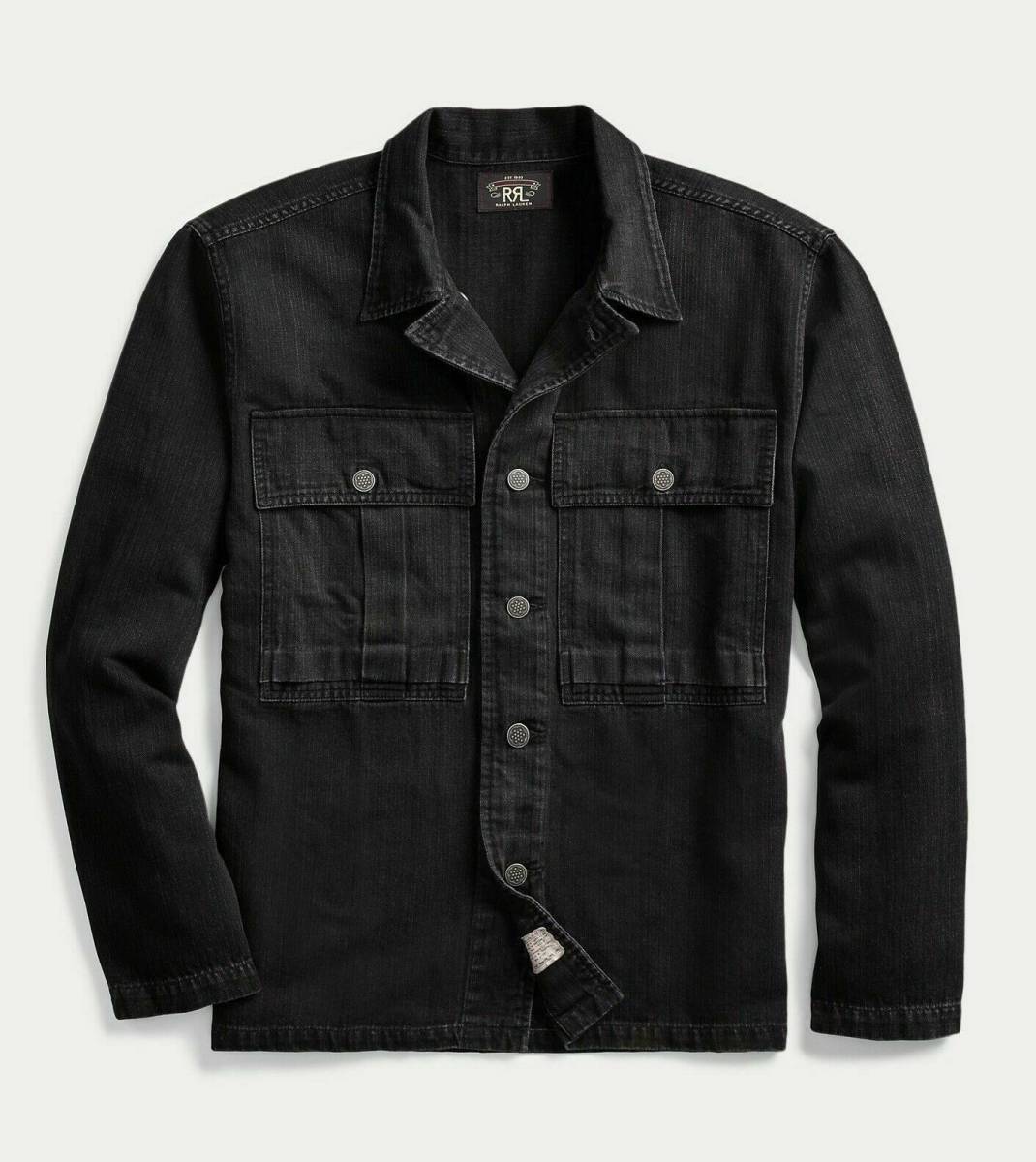 RRL コットンリネン ヘリンボーンツイル シャツ ジャケット L ラルフ