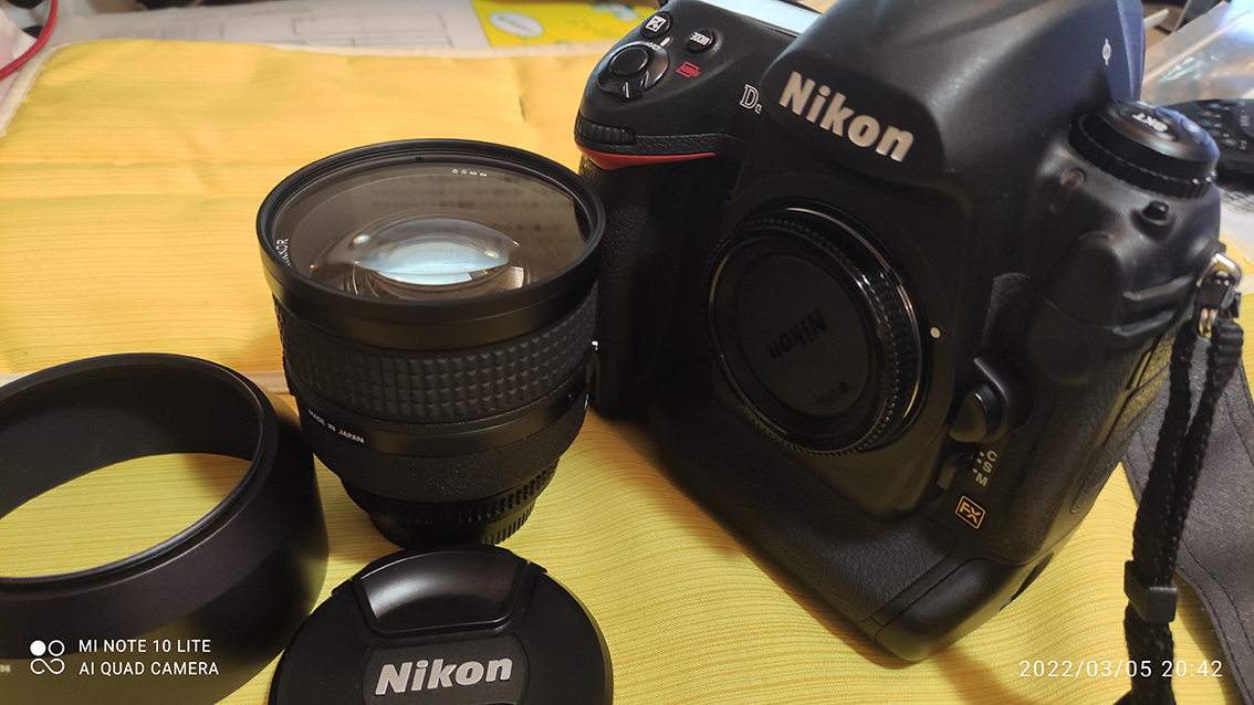 Nikon D3ジャンク品／NIKKOR　EDレンズ 8.5/F1.4セット（明るいレンズ）002
