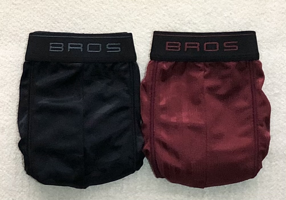 BROS ブロス ボクサーパンツ Ｍサイズ 迷彩 ブラック＆ストライプ ボルドー 2枚セット ☆送料無料