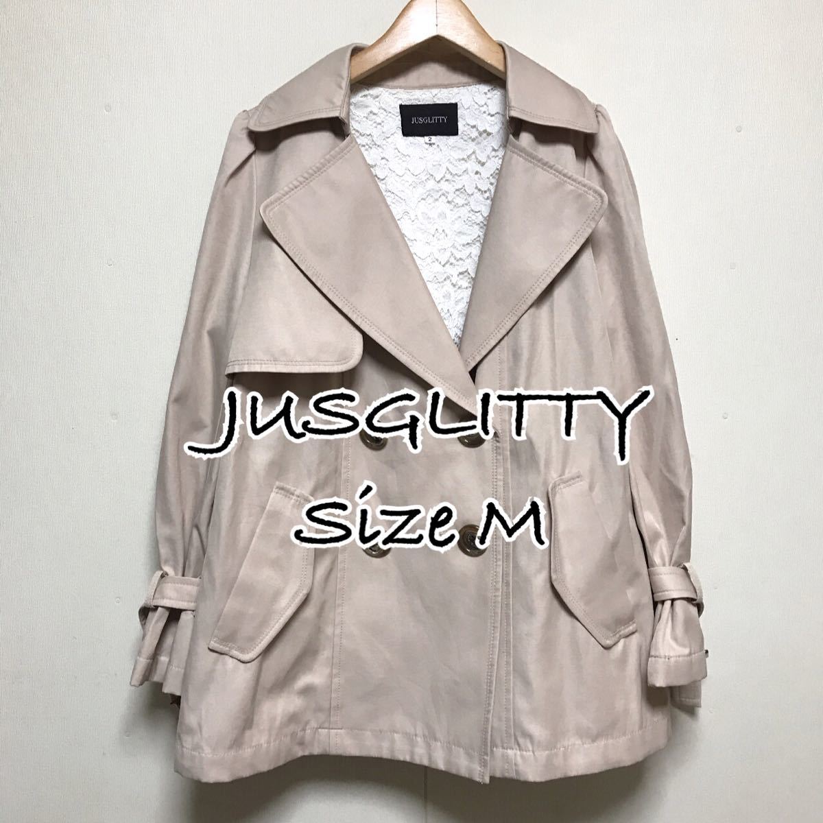 送料無料 ジャスグリッティー jusglitty ショートトレンチコート