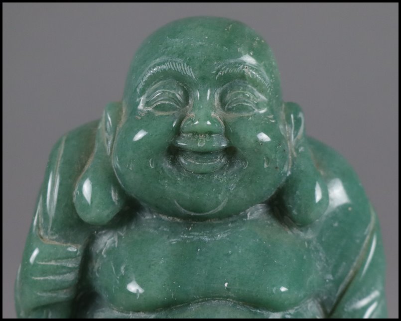 即納大特価】 【ご専用商品】布袋様 置物 緣起物 翡翠 グリーン 彫刻