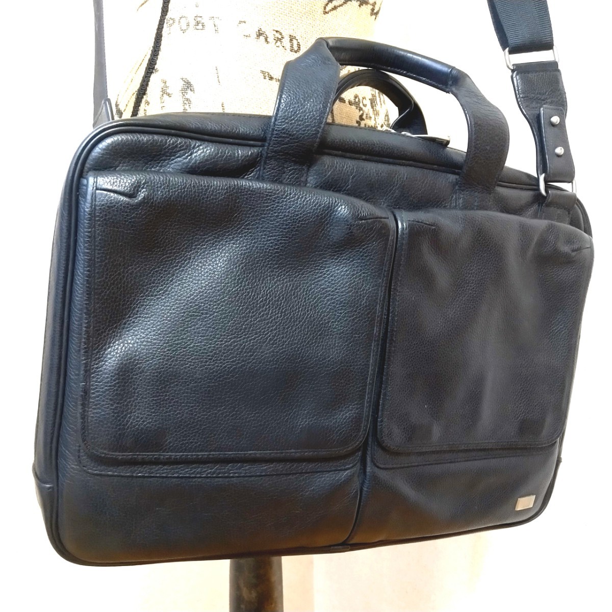 dunhill 2way ブラック オールレザー ビジネスバック
