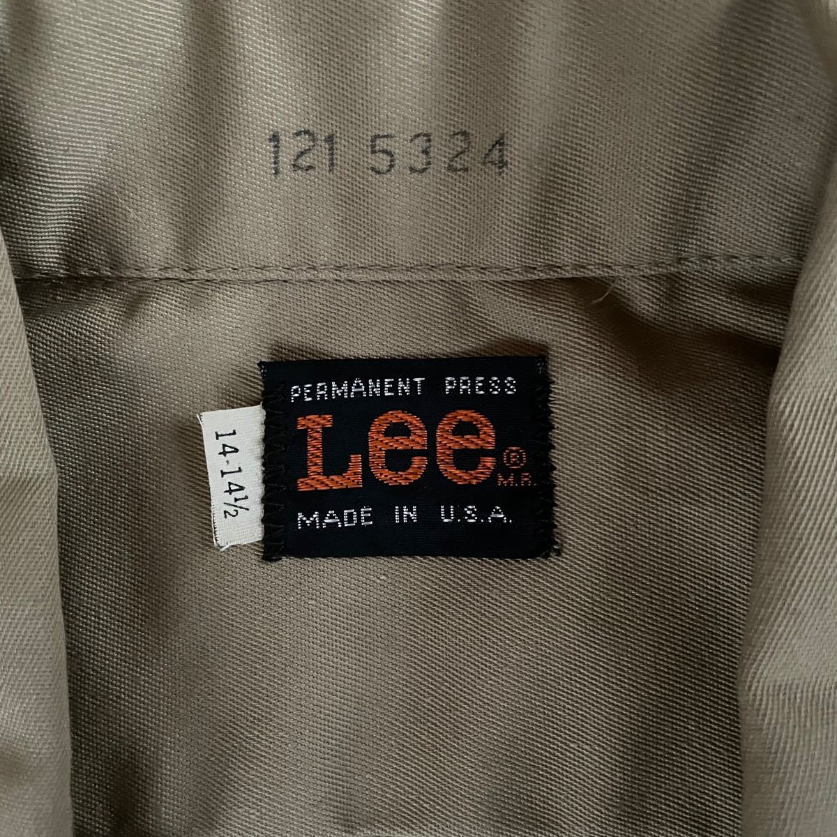 USA製 】80s Lee PERMANENT PRESS 半袖 ワークシャツ サファリシャツ ...