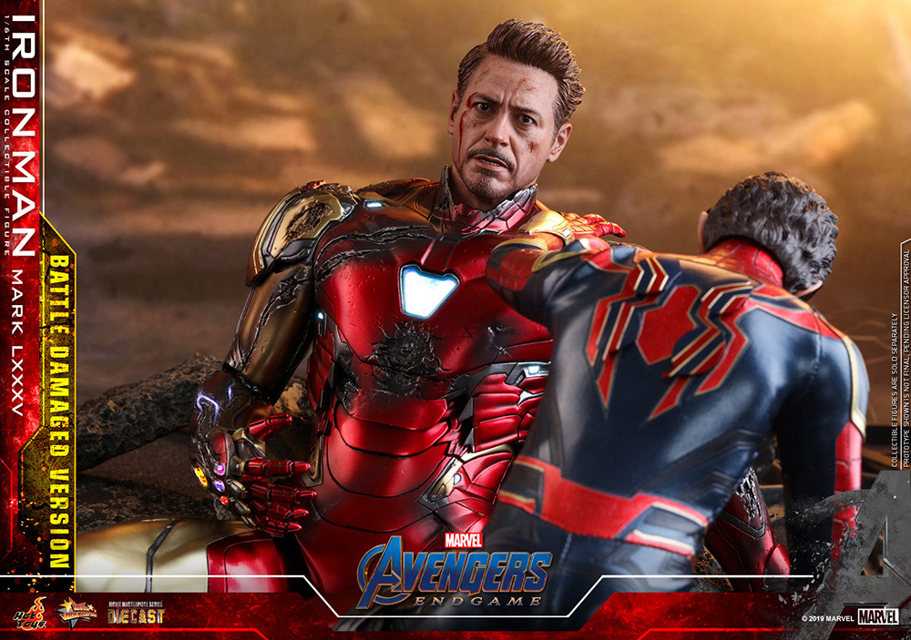 1/6 hot toys toy sapiens limitation Avengers Ⅳ end game Ironman * Mark 85 Battle damage version bonus version 