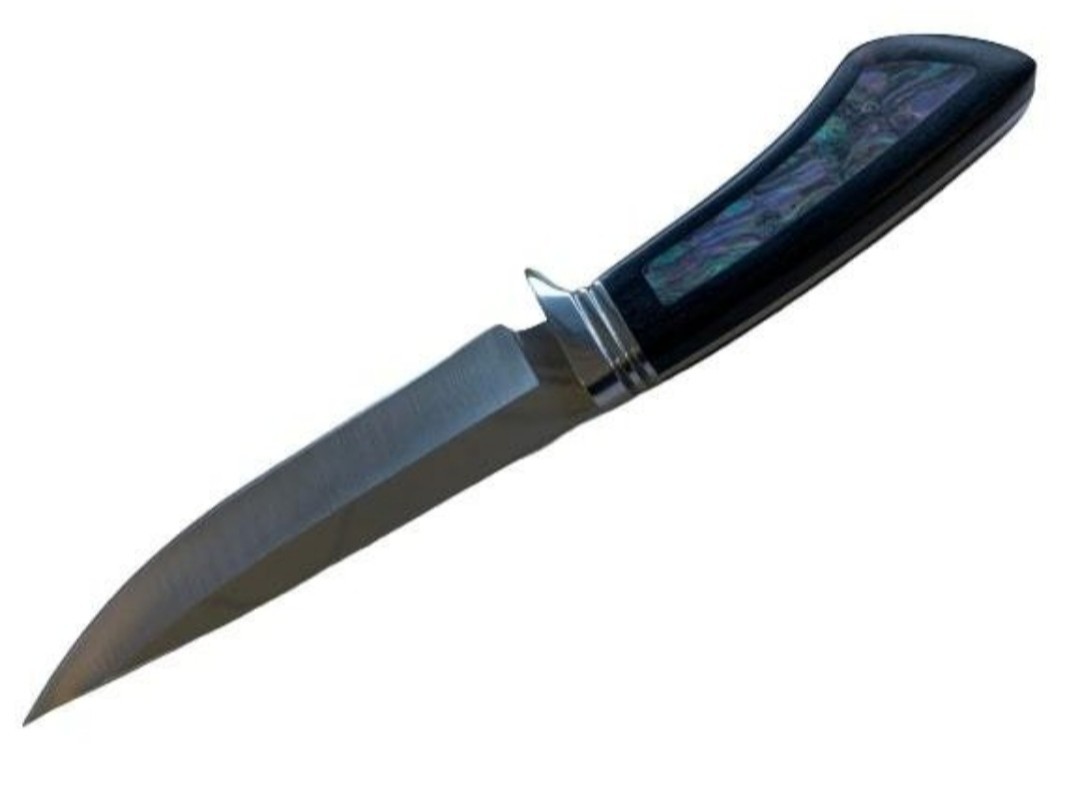 コロンビアナイフ SA83 高品質 シースナイフ ウッドハンドル アバロン柄　ハンティングナイフ　アウトドア・シースナイフ