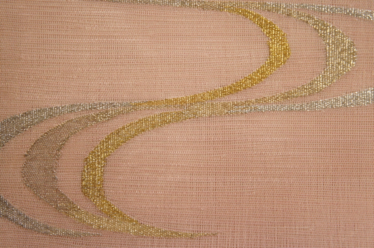 特選『浅野織屋』手織絽綴うす蒲萄色流水紋名古屋帯N11601_画像10