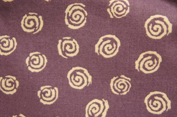 『和装庵』新品籐網代木綿うす中紫色渦模様信玄袋[E9360]_画像5