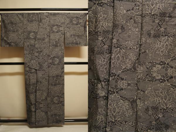 特選本場大島紬九マルキ黒地雲取花枝模様未着用美品T7388 | sweatreno.com