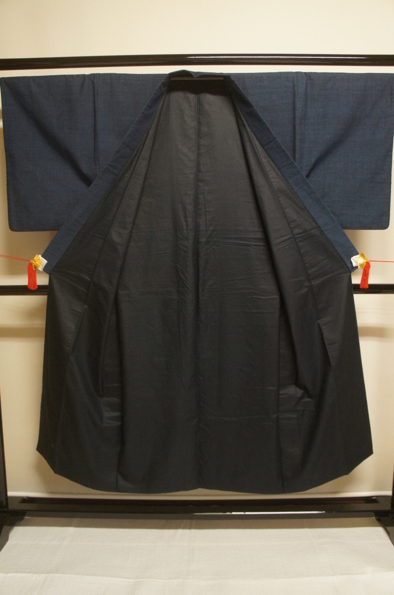  special selection cotton Satsuma . Indigo color mosquito . pattern . men's kimono [M13422]