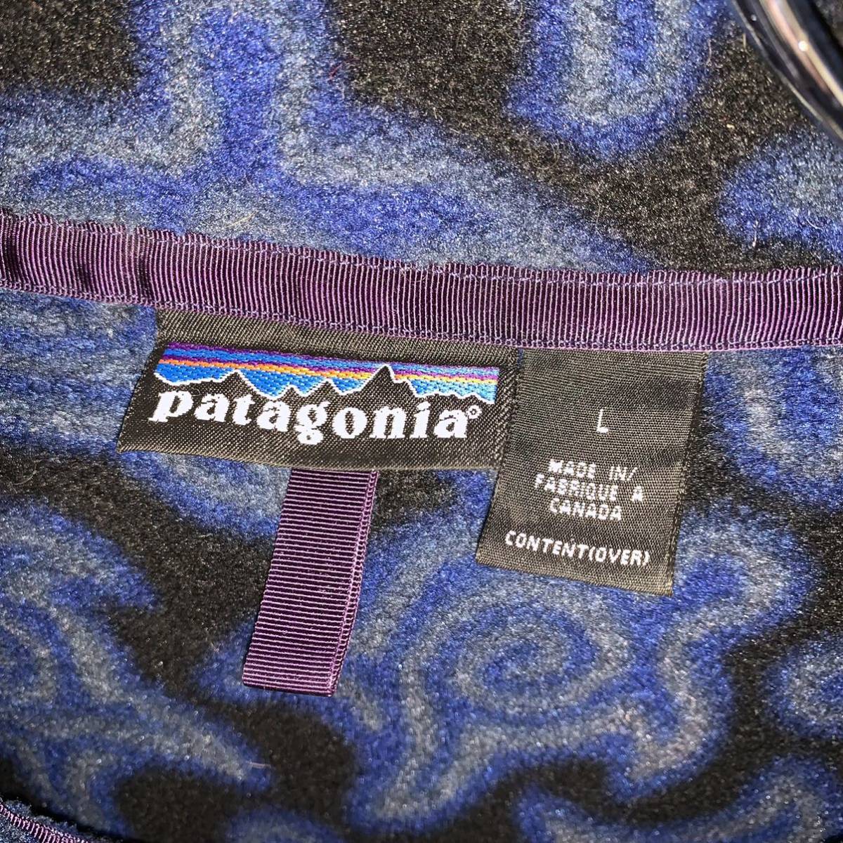 90s 95年製 F5 カナダ製 patagonia パタゴニア スナップT 亀柄 総柄