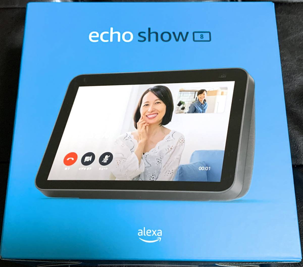 ■新品/送料無料■Echo Show 8 第2世代 チャコール HDスマートディスプレイ with Alexa 13メガピクセルカメラ付き_画像1