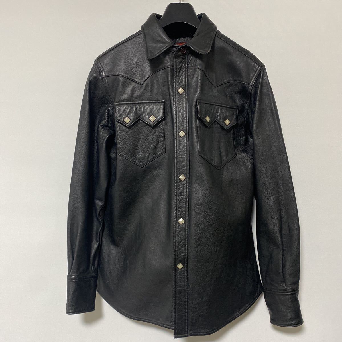 美品 希少 M 品番 東洋 Indian motorcycle レザー シャツ 美品 希少 M 品番 東洋 Indian motorcycle レザー シャツ