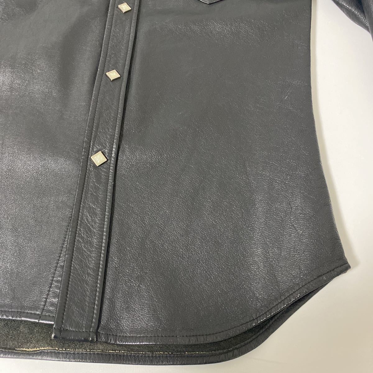 美品 希少 M 品番 東洋 Indian motorcycle レザー シャツ 美品 希少 M 品番 東洋 Indian motorcycle レザー シャツ