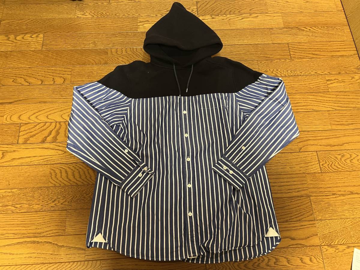sacai Cotton Hoodie シャツ ドッキング パーカー | labiela.com