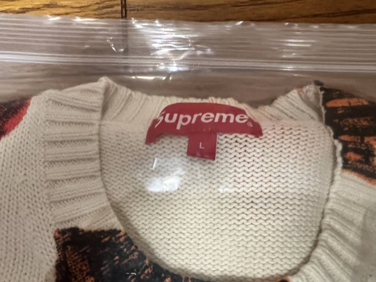 22SS SUPREME Nate Lowman Sweater White L シュプリーム ネイト