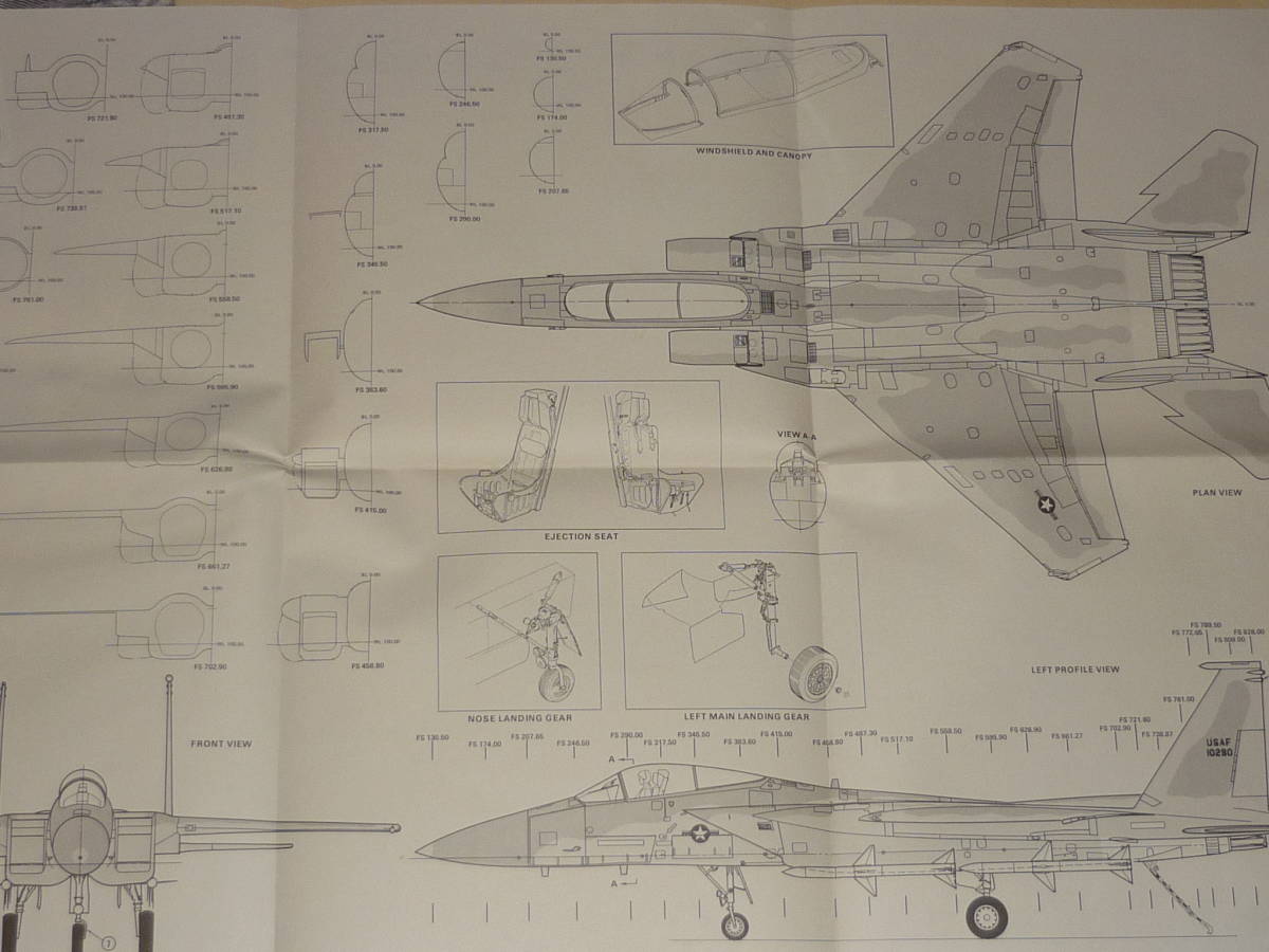 スーパー・ファイター USAF F-15 EAGLE /～ 豪華大型カラー・ブックレット(全12頁)・超大型設計図(米国マクダネル・ダグラス社製)・帯付の画像8