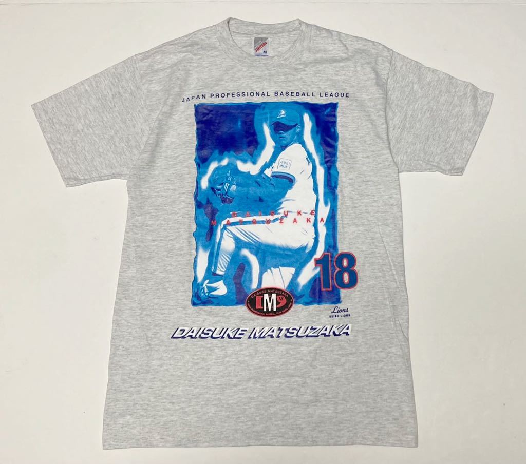 90s JERZEES ジャージーズ M 西武ライオンズ 松坂大輔 tシャツ 半袖 フォトt USA製 野球 90年代 最終値下げ ロゴ アメリカ製 価格 プリント