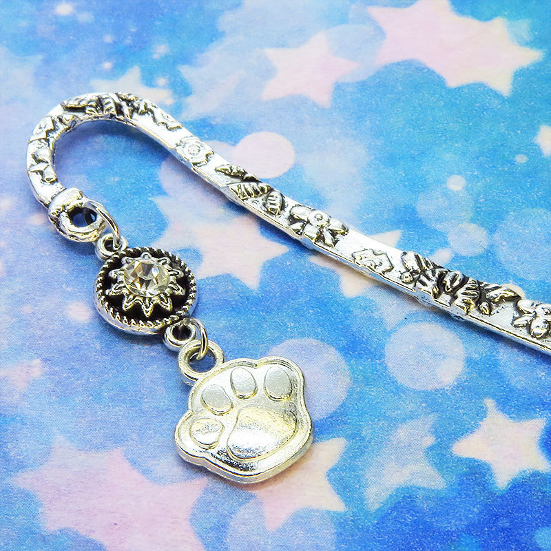  silver color. pad . rhinestone. beads . combining . book marker . book mark floral print pattern cat dog 