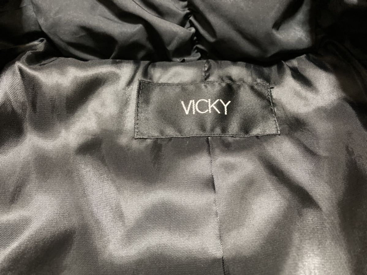 VICKY Vicky regular goods lady's down coat S black thick outer woman old clothes long sleeve down black secondhand goods small size control A241T 026