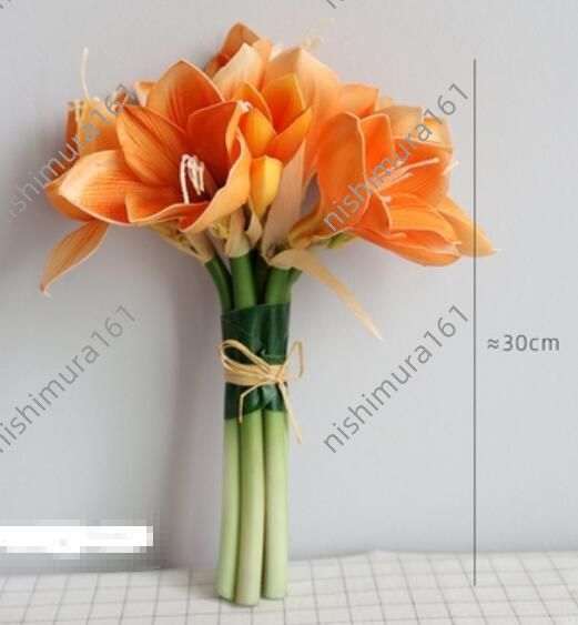 * hand made * orchid * bouquet * artificial flower * height approximately 30cm* orange series *