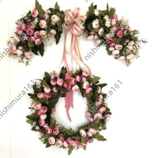 * hand made * lease * wedding lease * wall decoration artificial flower * entranceway lease * party for * pink 