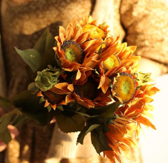  новый товар ручная работа * цветок примерно 13 голова * подсолнух. искусственный цветок * материалы для цветочной композиции * украшение * искусственный цветок *