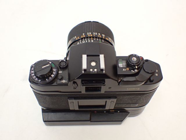 Canon キヤノン フィルム一眼レフカメラ A-1 ボディ + 単焦点レンズ FD 24mm F2.8 S.S.C パワーワインダー付き □ 65014-1_画像4