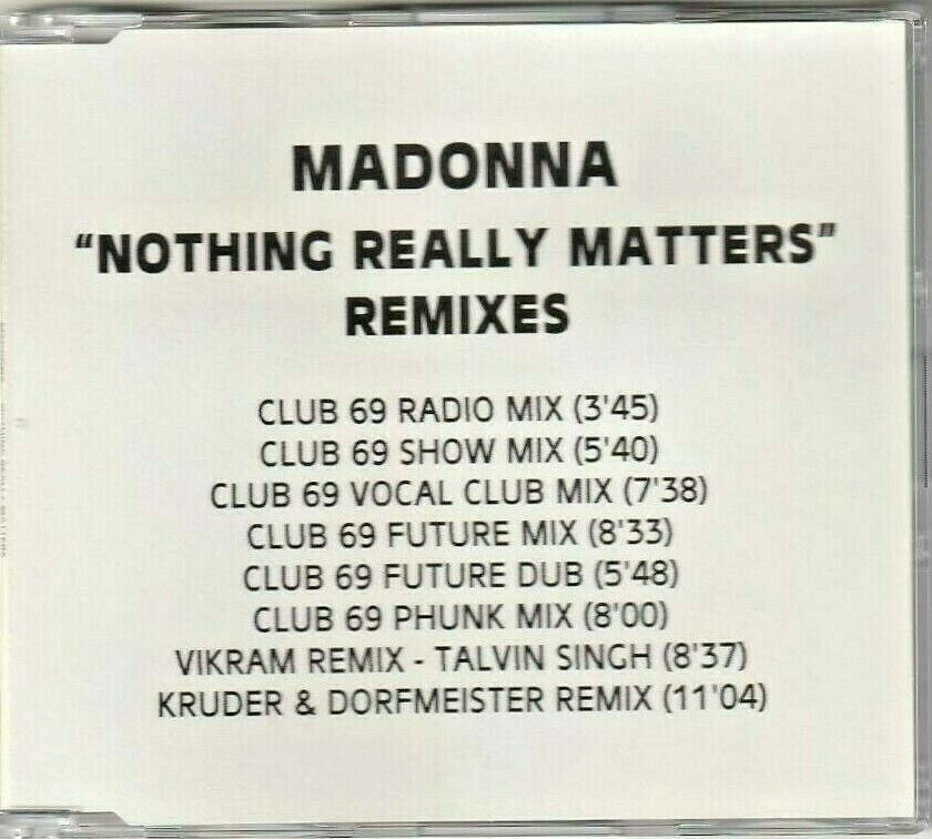 定番の中古商品 Matters　UK盤 Really MADONNA　マドンナ　Nothing Masterpiece ヴァージョン収録 CD　:　8 プロモ studio Mastering Madonna