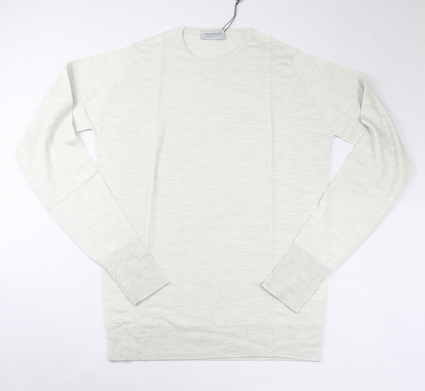 新品　John Smedley ジョンスメドレー 最高級メリノウール クルーネック　Sサイズ　MORNING MIST_画像1