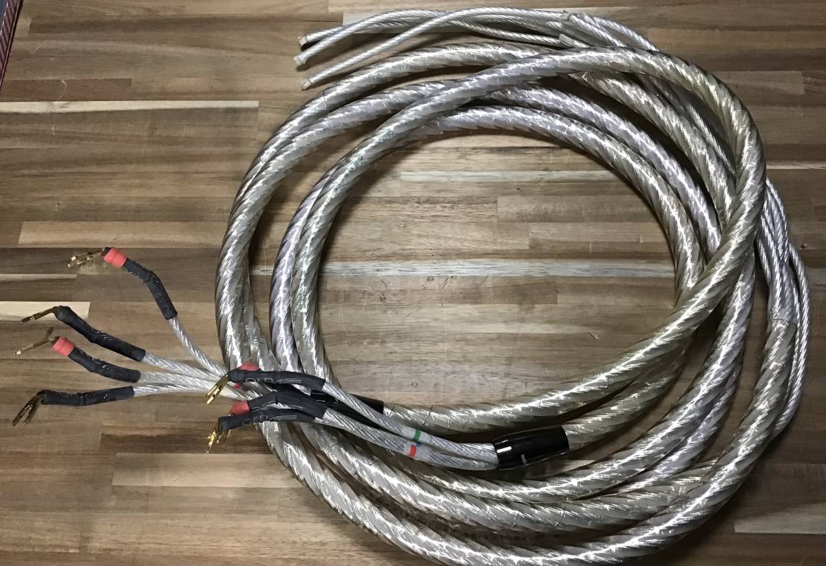 売り尽くし価格】 QED GENESIS SILVER SPIRAL Bi-Wire 3.0m Yラグ4芯-先