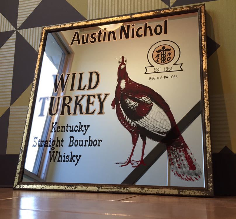 数々の賞を受賞 貴重 特大 WILD TURKEY ワイルド ターキー パブミラー
