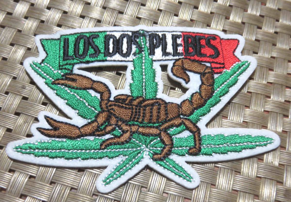 蠍葉◆新品LOS DOS PLEBESメキシコ国旗スコーピオン　サソリワッペン_画像4