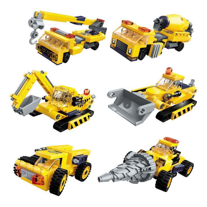 ⭐️大容量668ピース⭐️ 働く車 ロボット 組み立ておもちゃ レゴ互換