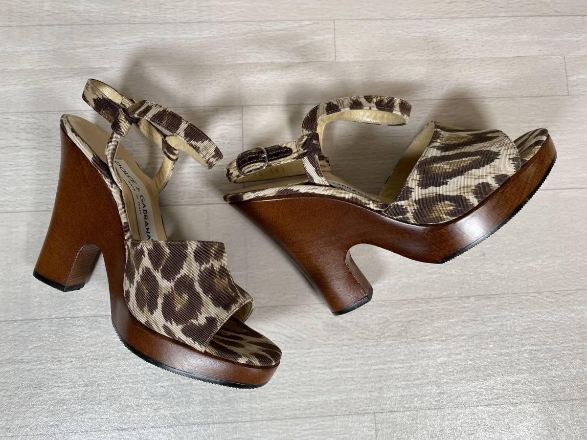 * super-beauty goods!DOLCE&GABBANA Dolce & Gabbana leopard print sandals pumps mules 35H