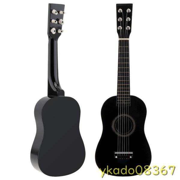 P2266: 23インチ 黒バスウッドアコースティックギター 12フレット6弦ギターピック線 子供のための_画像3